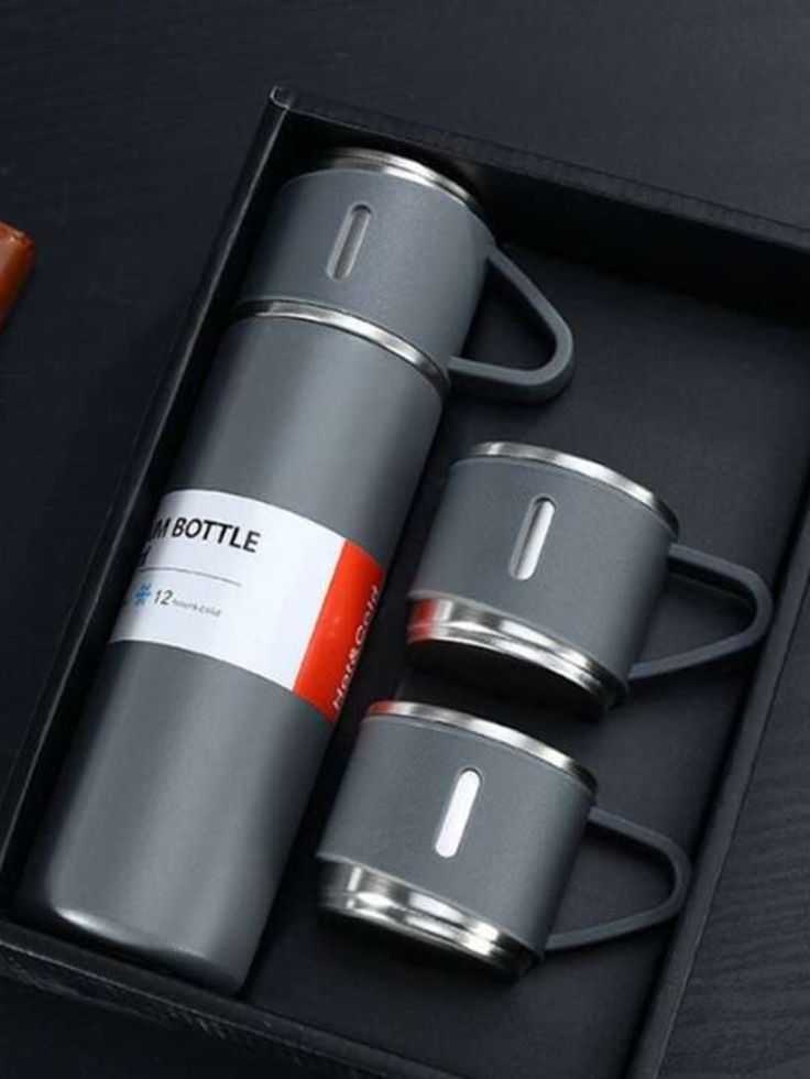 Stainless steel vacuum flask set