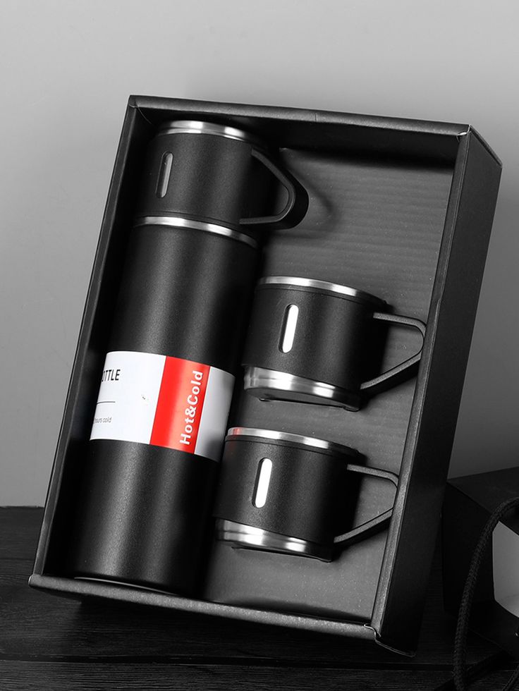 Stainless steel vacuum flask set