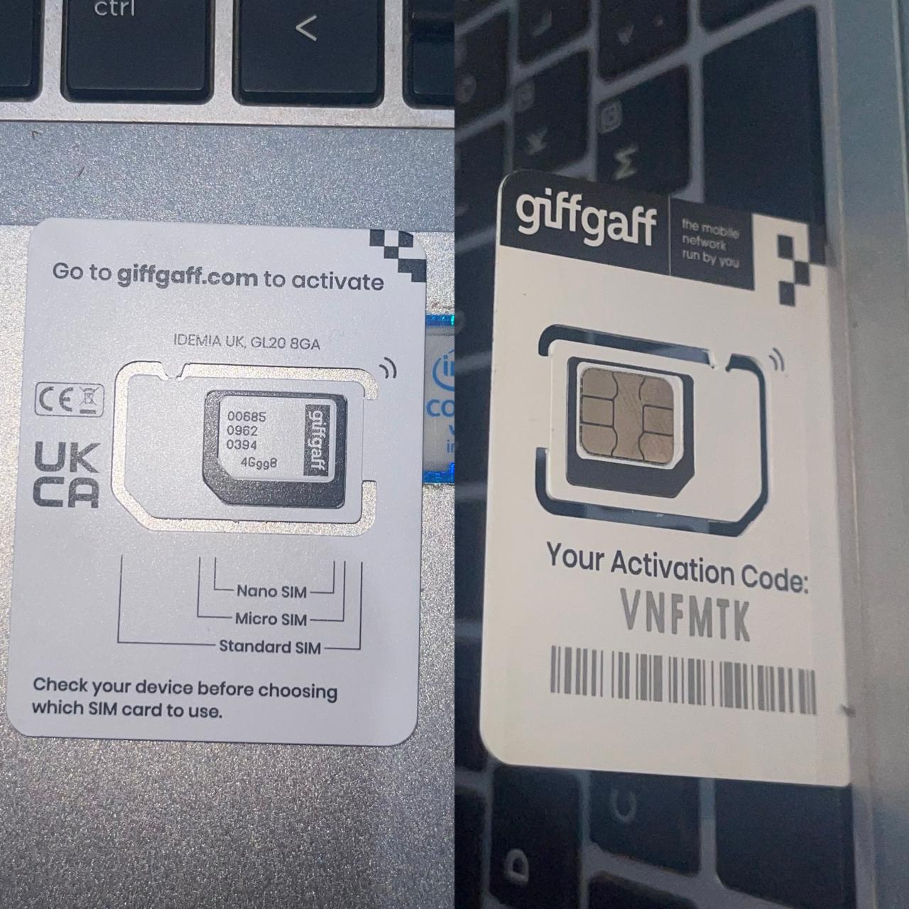 GiffGaff UK SIM IN PAKISTAN