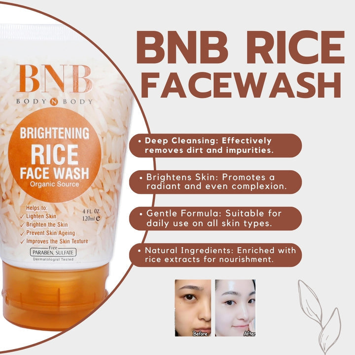 BNB 3 in 1 Rice Glow Kit + Free 50 Sunblock